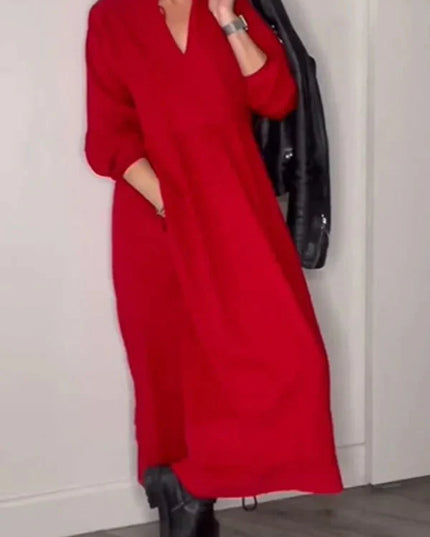 Penelope | V-Neck Linen Dress