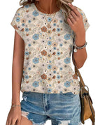 Pink Blue Flower / S