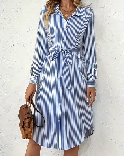 Coastal Grace™ Belted Shirt Dress