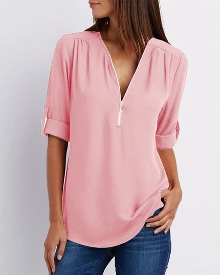 Gwen | Chic Zipper Blouse