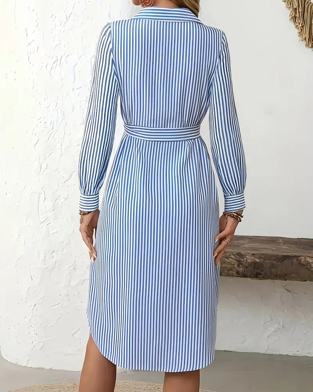 Coastal Grace™ Belted Shirt Dress