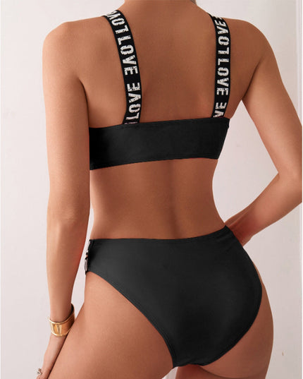 LOVE Strap Bikini Set