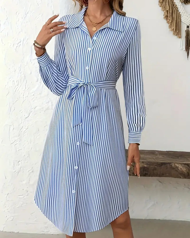 Coastal Grace™ Belted Shirt Dress
