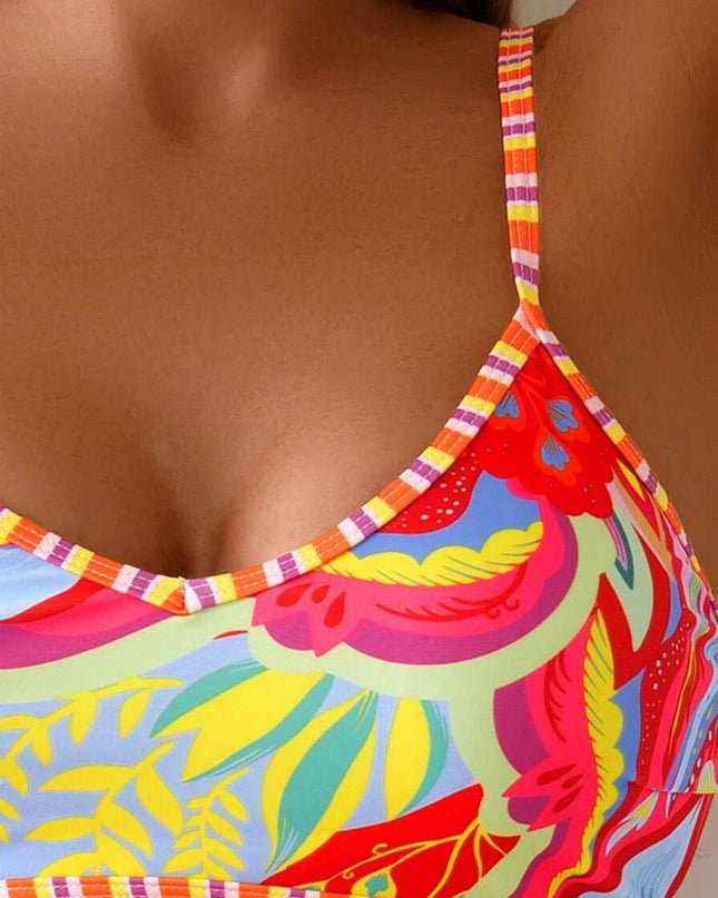 Tropical Carnival High-Waist Bikini