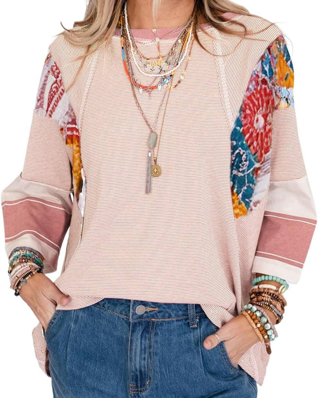 Lizzy | Striped Patch Blouse