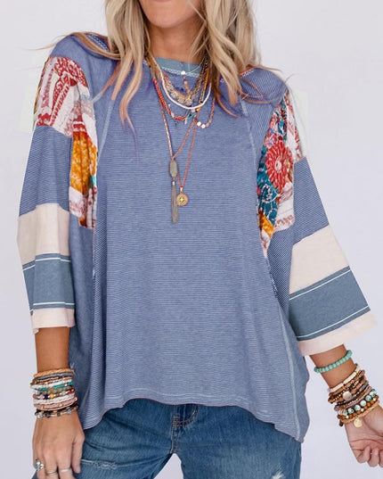 Lizzy | Striped Patch Blouse