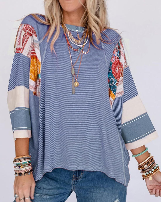 Lizzy | Striped Patch Blouse