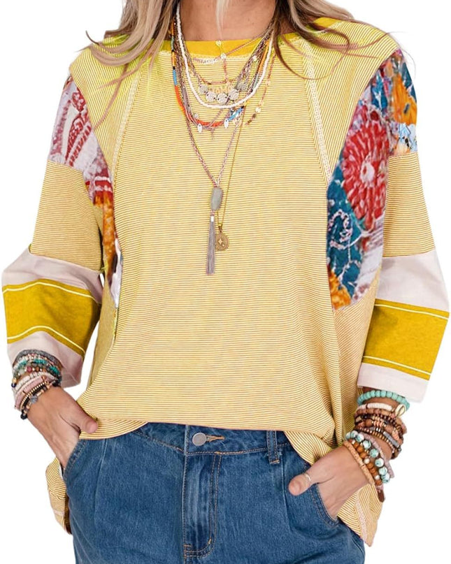 Lizzy | Striped Patch Blouse