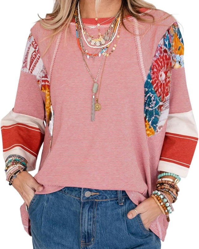 Lizzy | Striped Patch Blouse