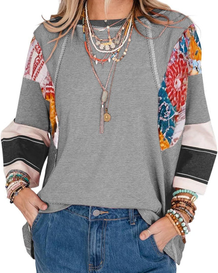 Lizzy | Striped Patch Blouse