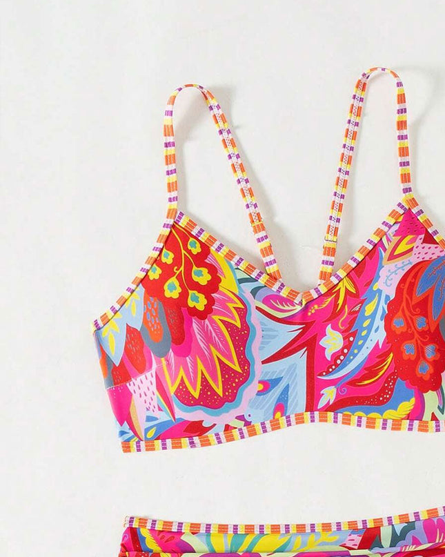 Tropical Carnival High-Waist Bikini