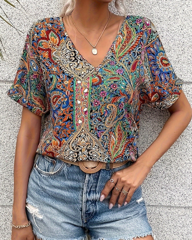 Sara | Moonlit V-Neck Blouse