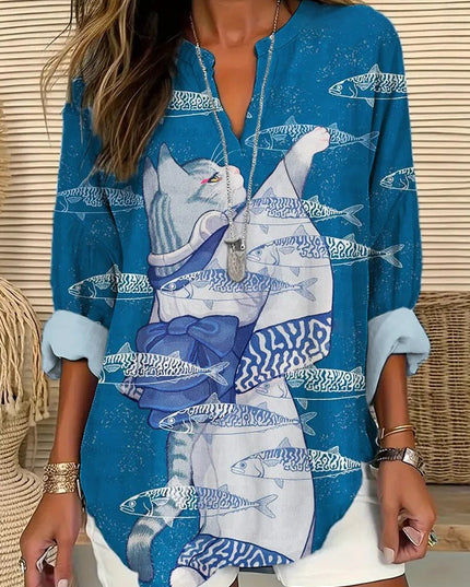 Cathy | Feline Kimono Blouse