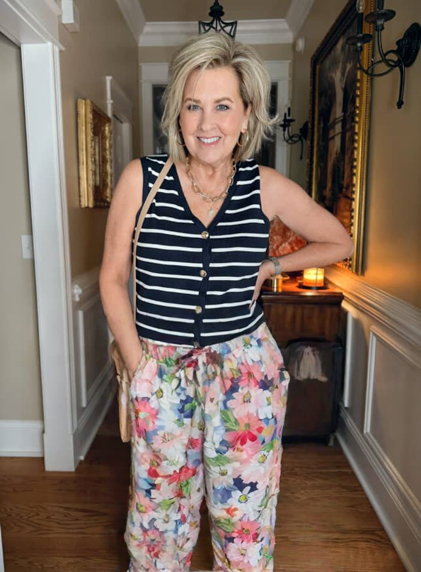 Bright Daisy Tie Front Pants