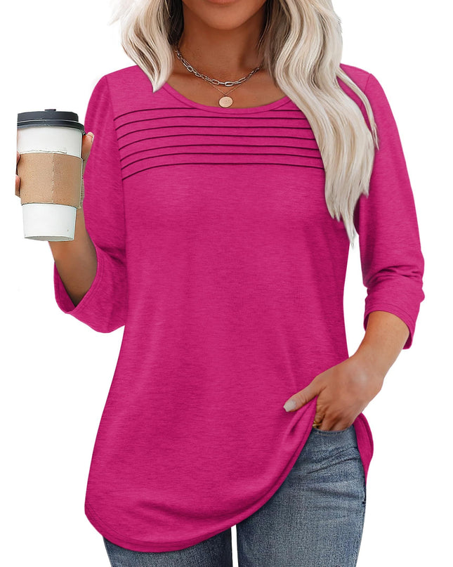 Mona | Pleated 3/4 Sleeve Top