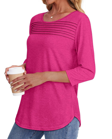 Mona | Pleated 3/4 Sleeve Top