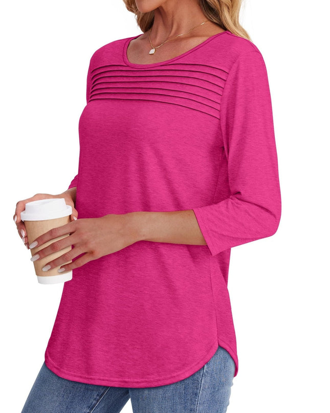 Mona | Pleated 3/4 Sleeve Top