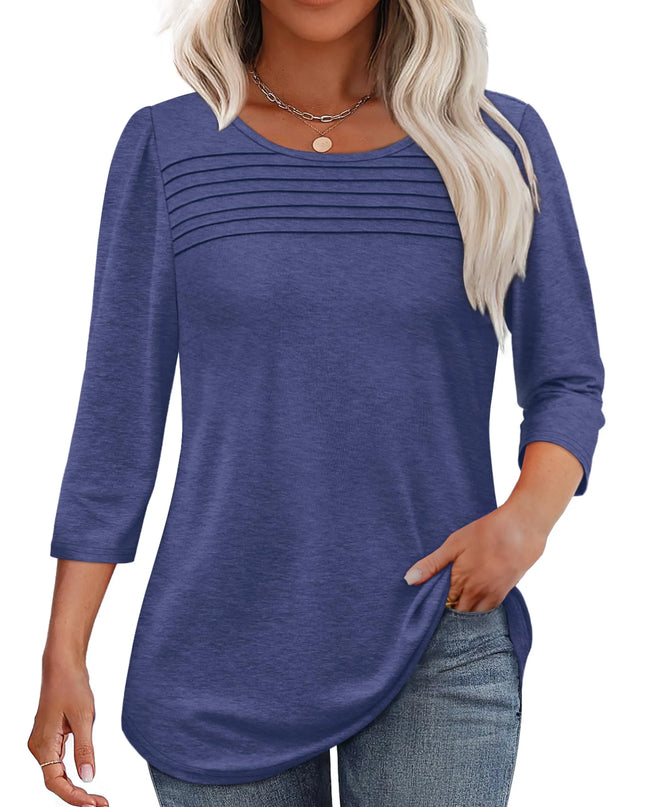 Mona | Pleated 3/4 Sleeve Top