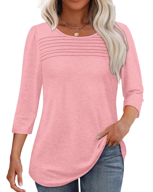 Mona | Pleated 3/4 Sleeve Top