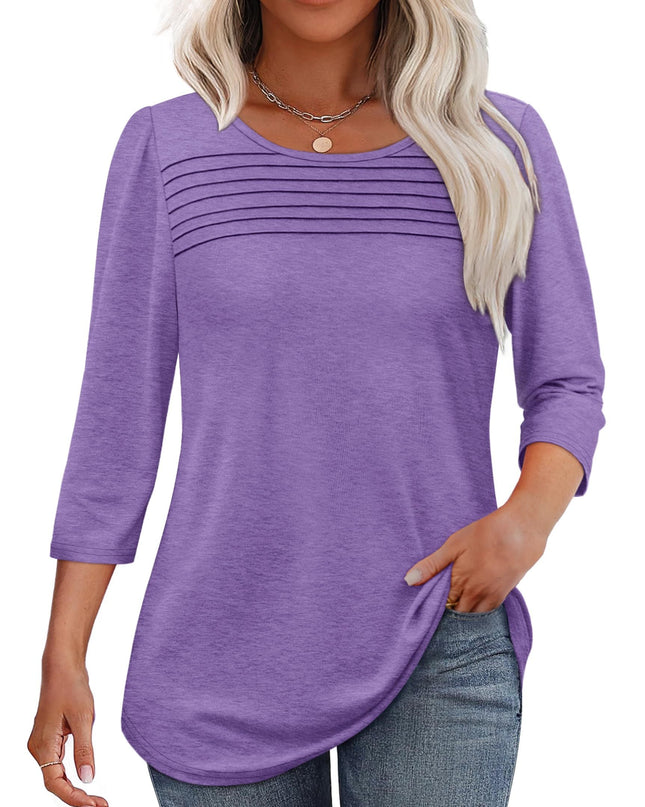 Mona | Pleated 3/4 Sleeve Top