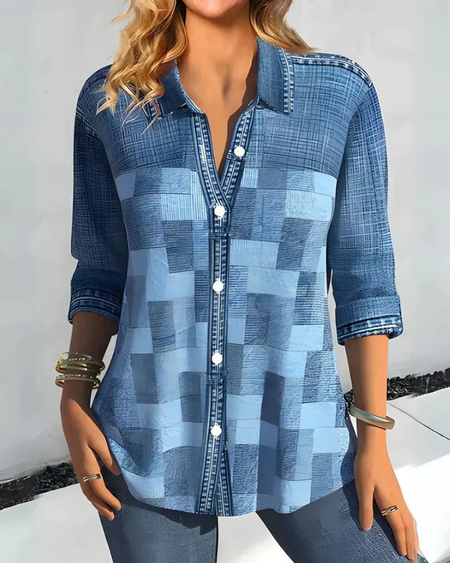 Hazel | Classic Checkered Blouse