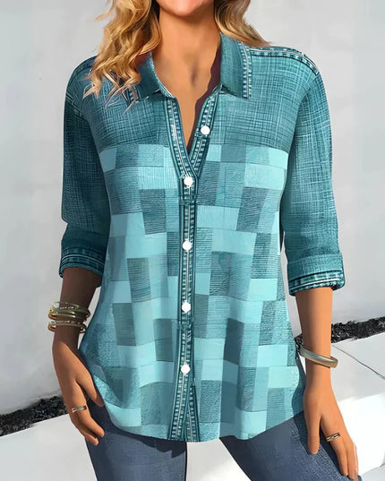 Hazel | Classic Checkered Blouse