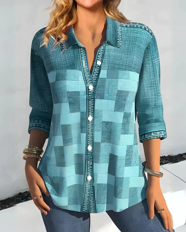 Hazel | Classic Checkered Blouse
