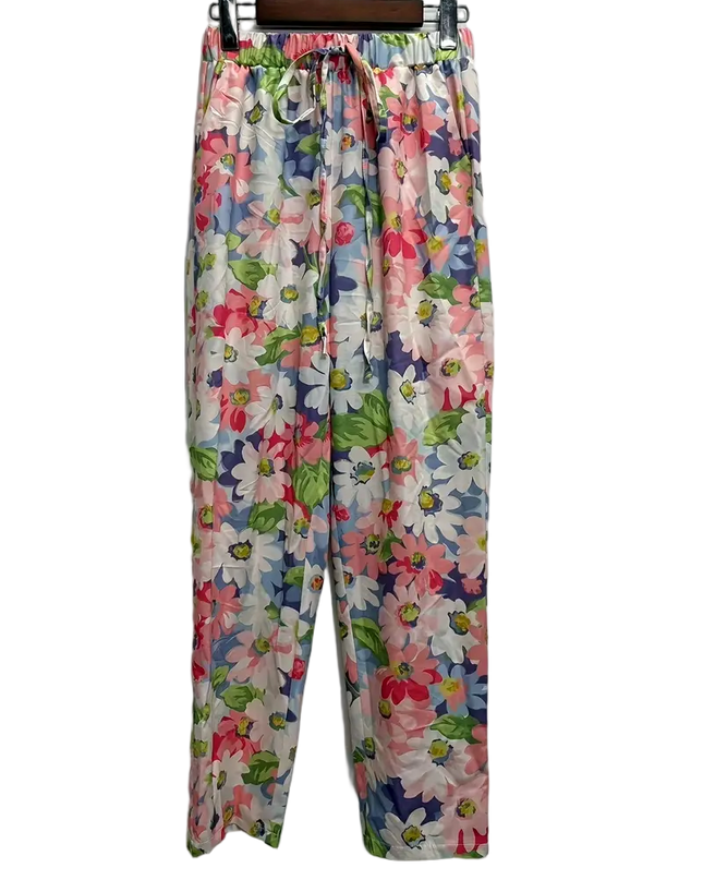 Bright Daisy Tie Front Pants